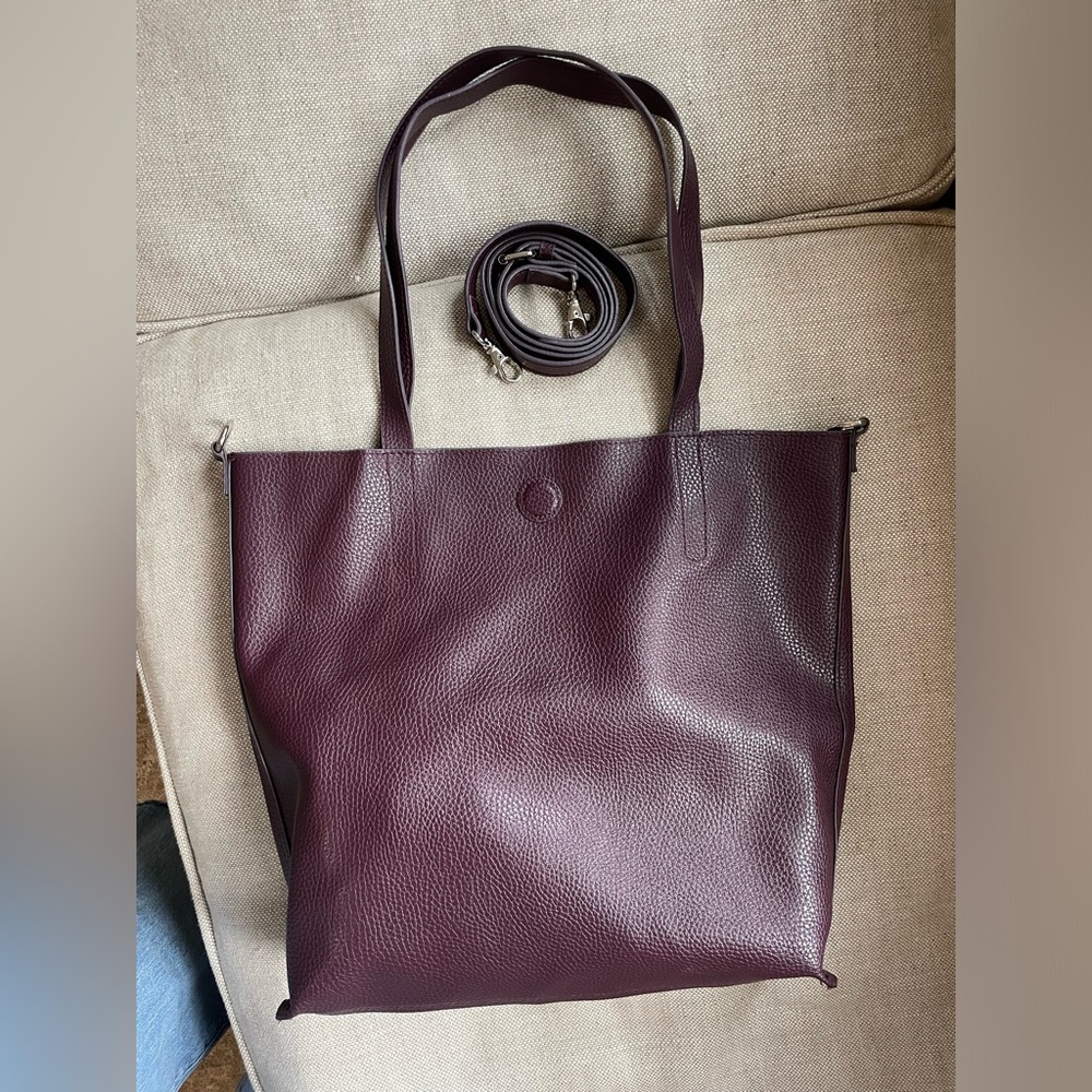 Leather Burgundy Tote Bag